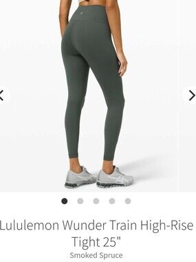 Lululemon Wunder Train High-Rise Tight 25 Smoked Spruce Everlux Crop Tights 6